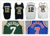 Basket Jerseys College Georgia Tech # 12 Kenny Anderson 7 Throwback Jersey Vintage Blue Stitched Broderi Anpassad storlek S-5XL