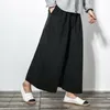 Mężczyźni nowe bawełniane lniane szerokie nogi spodnie Japoński styl kimono męski moda swobodny luźne luźne spodni spódniczka y190509