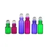 1ml 2ml 3ml garrafas recarregáveis ​​de vidro com bolas de rolos de aço inoxidável mini frasco de frasco de amostras para perfumes de óleo essencial