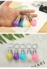 Colour Changing Led Light Mini Bulb Torch Keyring Keychain rgb beads key ring pendant lamp couple key chain for christmas gifts kids toys
