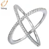 2018 New Big Cross Shape Rhinestones Ring Fashion Female Jewelry Infinity Sign Women Rings Stunning Jewelry Women's Accessories