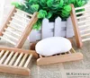 Home Wooden Natural Bamboo Soap Dishes Tray Holder Storage Rack Plate Box Container Bathroom Soap Saver Rectangular Sink Drainer Hand Craft KD