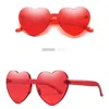 Shape New Women 11 Heart Frame Occhiali da sole da sole senza montatura Ragazze One Glasses 2021 Colori Lenti Occhiali Pezzi Candy Colors All'ingrosso Big Hfpee