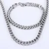 cuban link chain and bracelet set