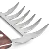 Griffes de viande en métal Outils Fourchettes à viande en acier inoxydable avec manche en bois Durable BBQ Shredder Griffe Cuisine Barbecue Outil DBC DH2564