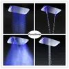 Bathroom Large Rainfall Waterfall Shower Set 304 Stainless Steel Ceiling LED ShowerHead Panel Thermostatic Mixer Valve Faucets
