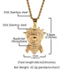 Ny Diamant Rostfritt stål Mens Cartoon Masked Staty of Liberty Pendant Halsband Bijoux Bling Hip Hop Rapper Smycken Gåvor för killar