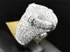 Mode smycken vintage män ring klassiska fulla diamanter punk designer ringar rock silver pläterade lyxringar trendiga retro manlig ring