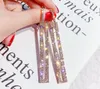 مصممة فاخرة مجوهرات النساء تتدلى أقراط مع حلقات الأذن على الطراز الهندسي الكريستالي للحفلة