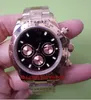 Luksusowe Mężczyźni Zegarek 40mm 116505 18K Rose Gold Black Dial Ze Stali Nierdzewnej Mechanicznej Automatyczne No Chronograph Mens Wristwatches Man's Master WA