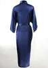 Navy Blau Chinesische Männer Seide Lange Robe Rayon Kimono Bad Kleid Nachtwäsche Mit Verband Nachthemd Pyjama Größe S M L XL XXL XXXL S0027