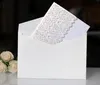 Invitations de mariage coupées au laser avec cartes RSVP Pink Personnalisé Fleurs pliées de mariage Cartes d'invitation avec enveloppes BW-HK153