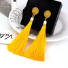 Boho Crystal Long Tassel Drop Oorbellen Voor vrouwen Etnische Geometrische Rose bloem Teken Dangle Verklaring Oorbel Mode-sieraden in Bulk