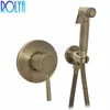 ROLYA Bronze Hand Held Bidet Spray Shower Bidet Faucet Sprayer Faucet Toilet Bidet Spray shattaf With hot&cold mixer valve