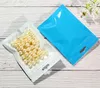 Blue transparent self-sealing zipper bag plastic packaging Pearl film bags reusable storage bag With Hang Hole LX2725