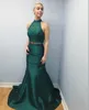 2019 Nieuwe Avondjurken Zeemeermin Hoge Hals Halter Mouwloze Cut Out Open Back Kant Crop Top Twee Pieces Prom Party Jurken Formele Jurk