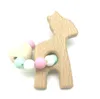 رواتب بيبي Teether Gature Gate Beech Wood Bearing Teathers Phem Toys Shower Play Chew Round Round Wooden Beads5370321