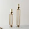 친환경 금속 Lanterne Candle Holders Lanterns Gold Coffee Bar 웨딩 장식 크리스마스 크리스탈 캔들 홀더 Bougeoir mariage