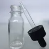 1000 pièces Fedex bouteilles de liquide E transparentes gratuites 30 ml 50 ml 15 ml 10 ml bouteille vide avec ampoule en caoutchouc noir, bouchon à vis en aluminium noir