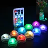 Remote Controller RGB Waterproof Round Shaped LED Aquarium Light 4/6/10pcs Candle Lamp Fish Tank Decoration Submersible LED Lights