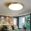 American all-copper ceiling lamp Round ultra-thin LED balcony aisle corridor porch bedroom post-modern minimalist lamps Indoor light