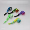 Newest Style Colorful Silicone Glass Smoking Handpipe Dry Herb Tobacco Filter Tube Portable Innovative Design High Quality DHL Free