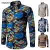 Camisas de tamanho grande homem de linho camisa de manga comprida estilo retro havaiano blusas florais fid fit homens roupas 3xl 4xl 5xl