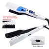 Professionell ånga Fast Hair Straightener Comb Spray Damp Flat Iron Hair Rightening Borste LCD Display Hårstilingsverktyg