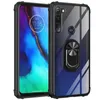 Rensa akrylmagnetiska ringhållare Mobiltelefonfodral för LG K51 Stylo 6 iPhone 8 plus 360 Kickstand Armour Back Cover Oppbag