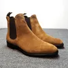 Moda Masculina Lazer Confortável Ponta Alta Conjunto Pé Camurça Fosco Ferramental Botas Masculinas colocação diária