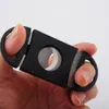 Pocket Plastic Stainless Steel Double Blades Cigar Cutter Knife Scissors Tobacco Black New Free Shipping LX8007