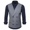 Male British Style Casual Suit Vest Men 2019 Spring Autumn Sleeveless Vest Waistcoat Mens Slim Wedding Business Vests 2XL