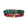 2 pièces/ensemble nouveau Bracelet couronne perlée hommes et femmes CZ balle loup Baseball et amour Bracelets Bracelets accessoires cadeau