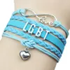 Custom-Infinity Love Wrap Gay Pride LGBT Rainbow Heart Charm Armband Infinity Love Friendship Gifts Wedding Charms Personliga smycken2180