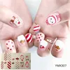 14Tips / vel DIY Kerstmis Sneeuwpop Sneeuwvlok Patronen Adhesive Nail Art Stickers Volledige Wraps Tips Slider Waterdichte Drop Shipping