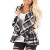 Plaid Waistcoats Women Check Cardigan Grid Sleeveless Vests Printed Coats Shirt Lapel Fashion Casual Pocket Jackets Tops blouses D6789