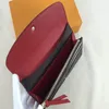 Carteira de bolsas de luxo porta-cartões bolsa feminina genuína com caixa laranja fashion com zíper único pocke homem mulher couro longo senhora senhoras carteiras de designer