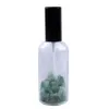 Natuurlijke edelsteenchips 100 ml clear glazen flessen spray hervulbare parfum verstuiver reizen draagbare zwarte cap P234