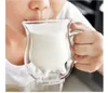 Niedlicher Milchbecher, doppelschichtig, hitzebeständig, Wasser, Saft, Kaffee, Glasbecher für Kinder, Milchgetränkbecher KKA7914