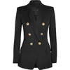 Women's Suits & Blazers Fashion 2021 Designer Blazer Jacket Women's Double Breasted Metal Lion Buttons Outer 74791