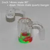 Accessoires pour fumeurs Glass Reclaim Catcher avec récipients en silicone de 5 ml et joint de 14 mm Quartz Banger Nail pour dab rig bong