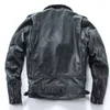 Locomotive Genuine Leather Jackets with Diagonal Zipper Good Feedback Motorcycle Suit Ykk Keep Warm
