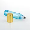 10ml Tomt Amber Glass Essential Oljevals På Flaskor Flaskor Med Metall Roller Boll för Parfym Aromaterapi Verktyg F2280