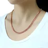 585 Rose Gold Necklace Curb Cuban Link Chain Necklace For Womens Girls Fashion Trendy Jewelry Gifts Party Gold 22 26 tum GN162246J