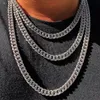 Iced Out Chains Hip Hop Biżuteria Mężczyźni Bling Rhinestone Kryształ Diament Złoty Silver Miami Cuban Link Łańcuch Mężczyzna Naszyjniki Biżuteria