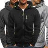 Moda masculina outono inverno roupas planície hoodies magro apto zip up moletom com capuz outwear casual casaco casaco casaco casaco11