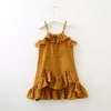 夏の赤ちゃんの女の子のドレスキッズ花の格子縞の柔らかい綿のドレスファッション子供の服Bee Vestido