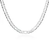 Plated Sterling zilveren ketting 20 inches heren 8 m platte drie kamer een ketting DHSN018 Top Sale 925 Silver Plate Chains Kettingen Sieraden