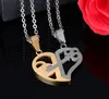 Fashion-Double Half Heart Couple Necklace For Women Men Stainless Steel Jewelry Valentine's Day Gift Fashion Necklaces & Pendants