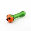 Artisanal Green/Brown Glass Spoon Pipe - i lager, snabb frakt